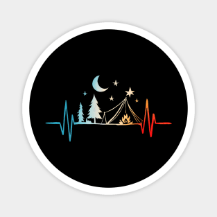 Camping Heartbeat EKG Camper Hiker Outdoors Men Women Magnet